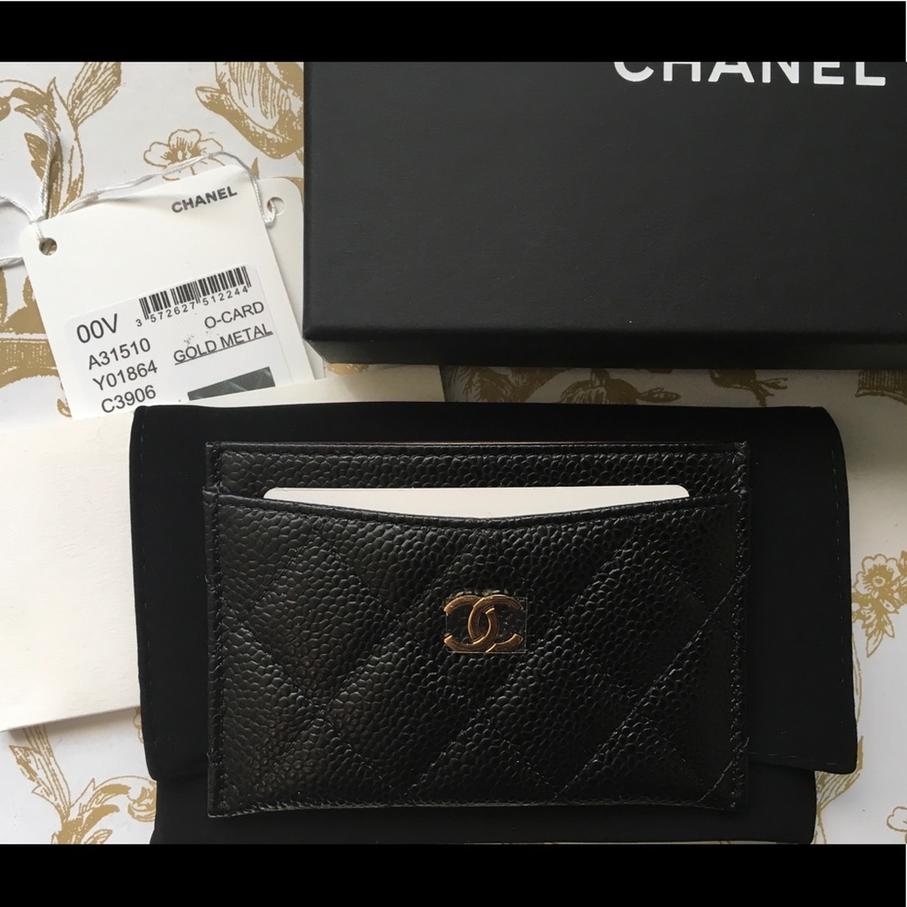 BNWT Authentic Chanel Black Classic Card Holder